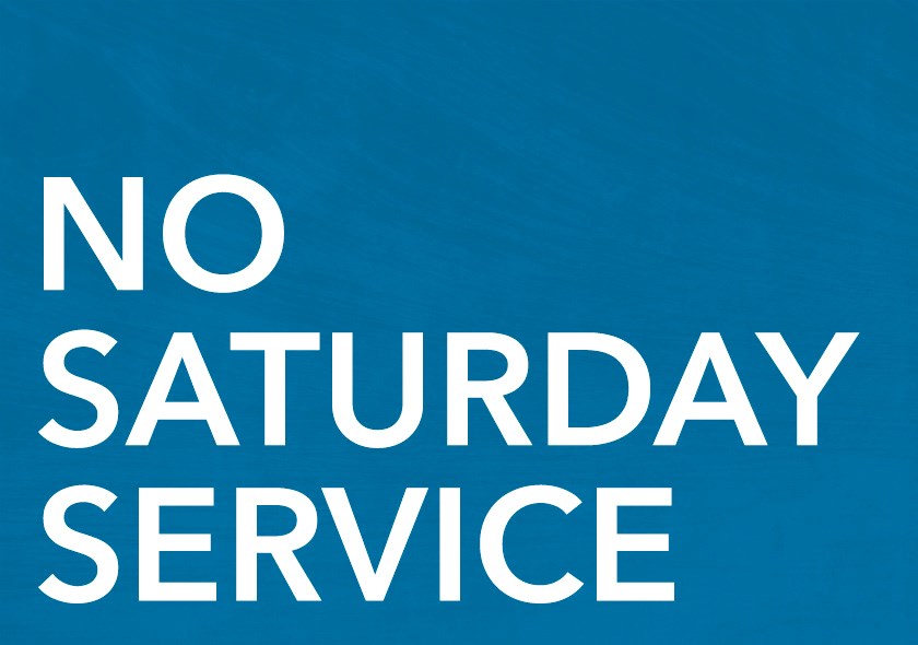 No Saturday Evening Service at 6 pm
